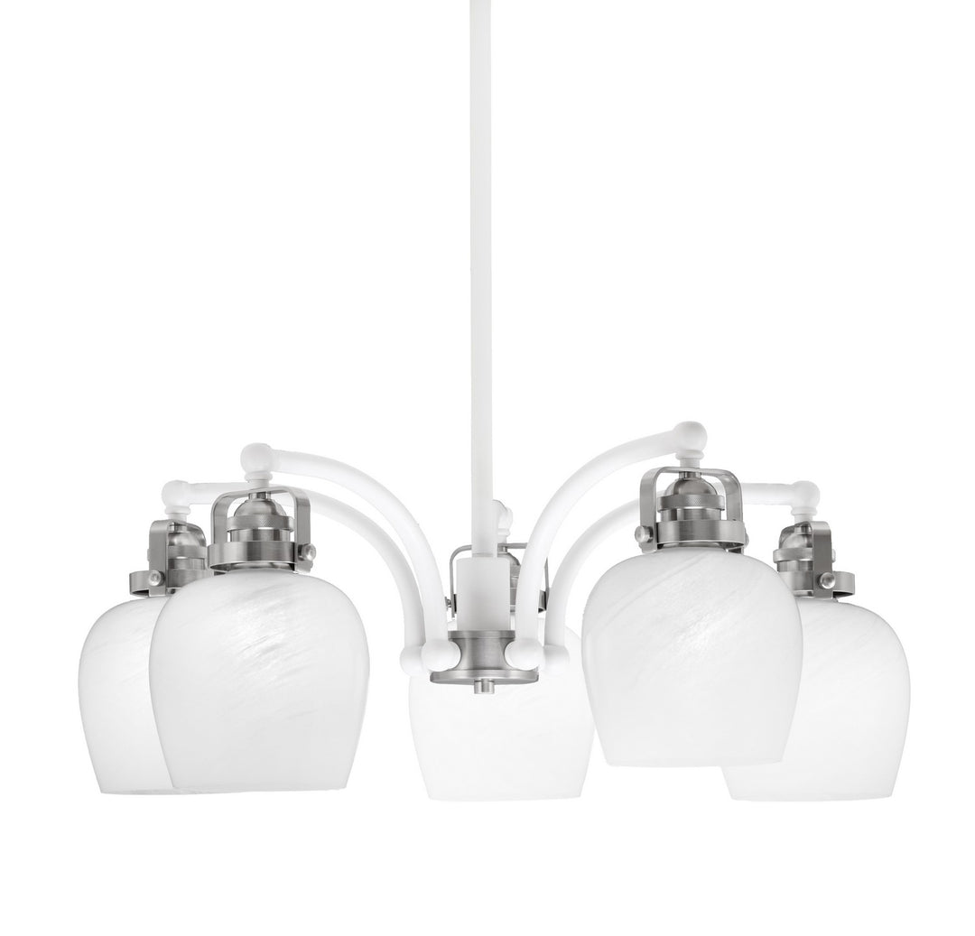 Toltec Easton 1945-WHBN-4811 Chandelier Light - White & Brushed Nickel