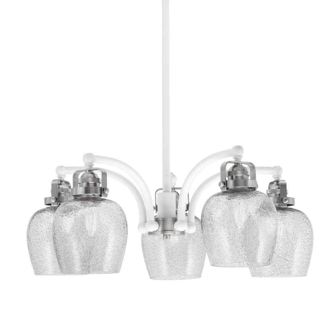 Toltec Easton 1945-WHBN-4812 Chandelier Light - White & Brushed Nickel