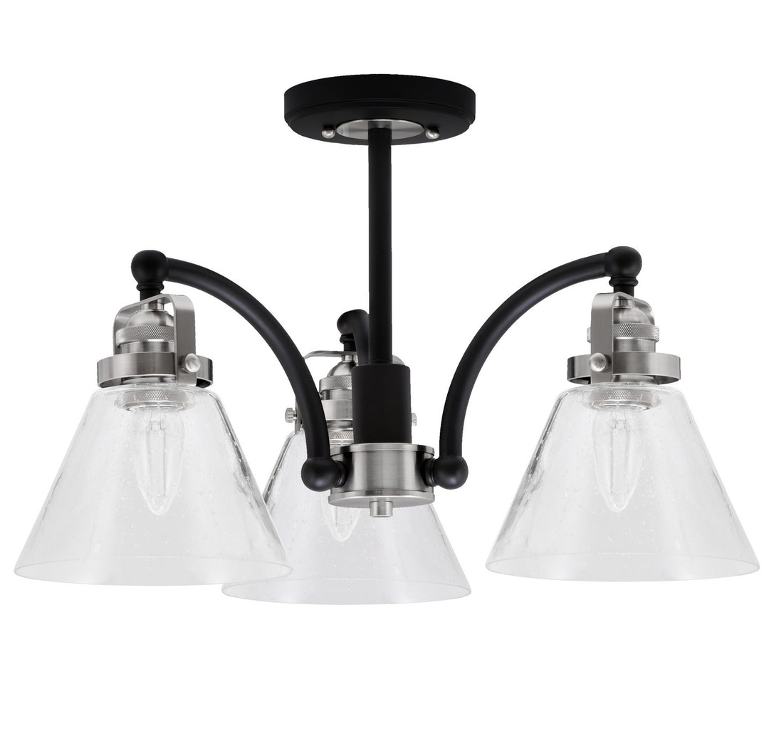 Toltec Easton 1947-MBBN-302 Ceiling Light - Matte Black & Brushed Nickel
