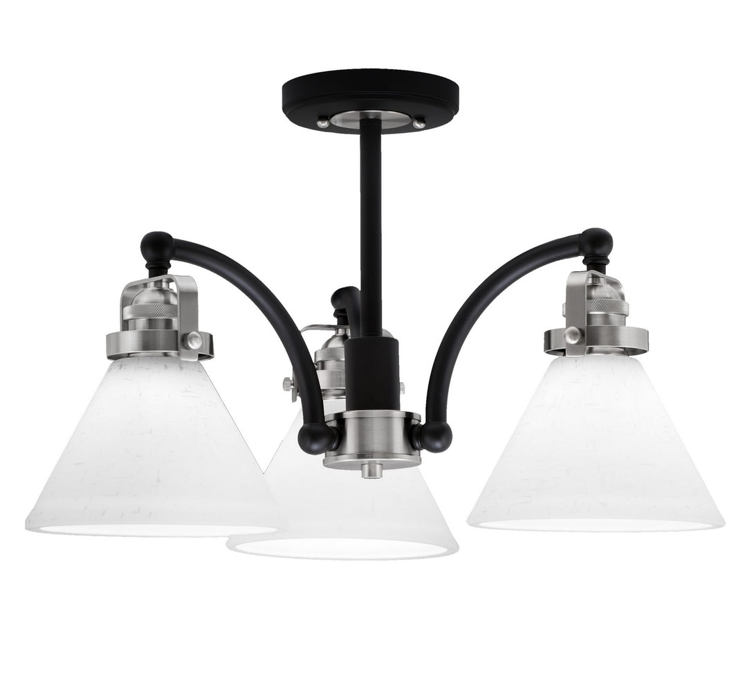 Toltec Easton 1947-MBBN-312 Ceiling Light - Matte Black & Brushed Nickel