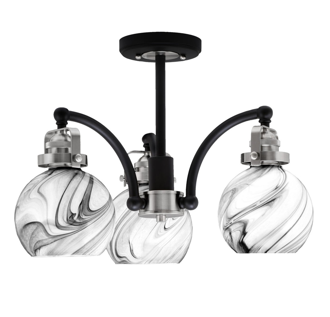 Toltec Easton 1947-MBBN-4109 Ceiling Light - Matte Black & Brushed Nickel