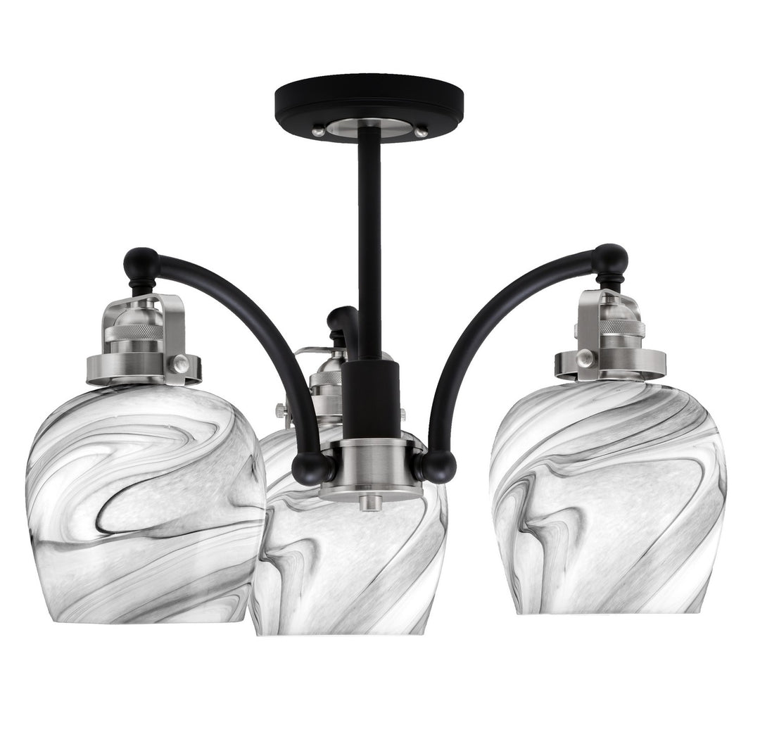 Toltec Easton 1947-MBBN-4819 Ceiling Light - Matte Black & Brushed Nickel