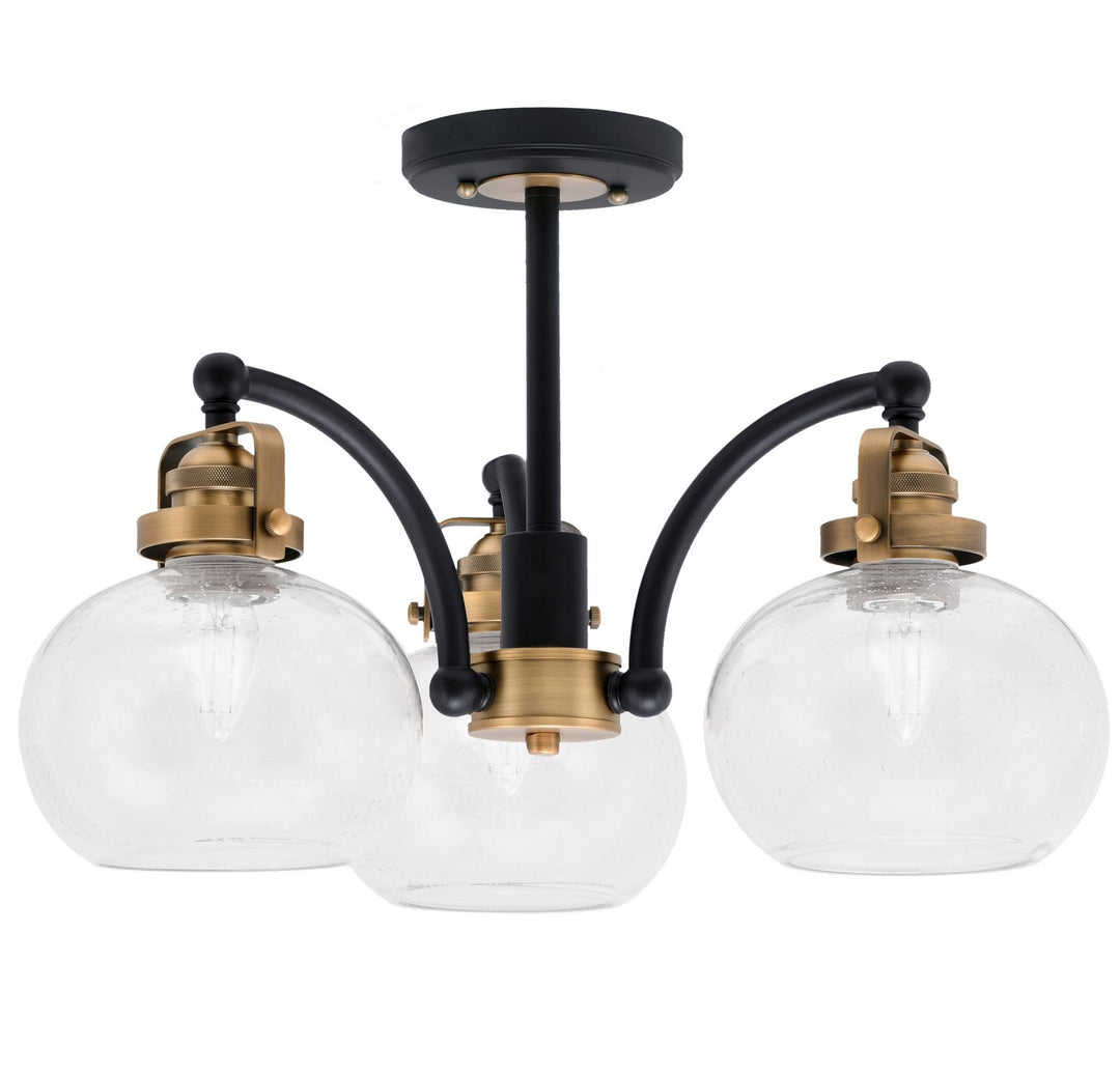Toltec Easton 1947-MBBR-202 Ceiling Light - Matte Black & Brass