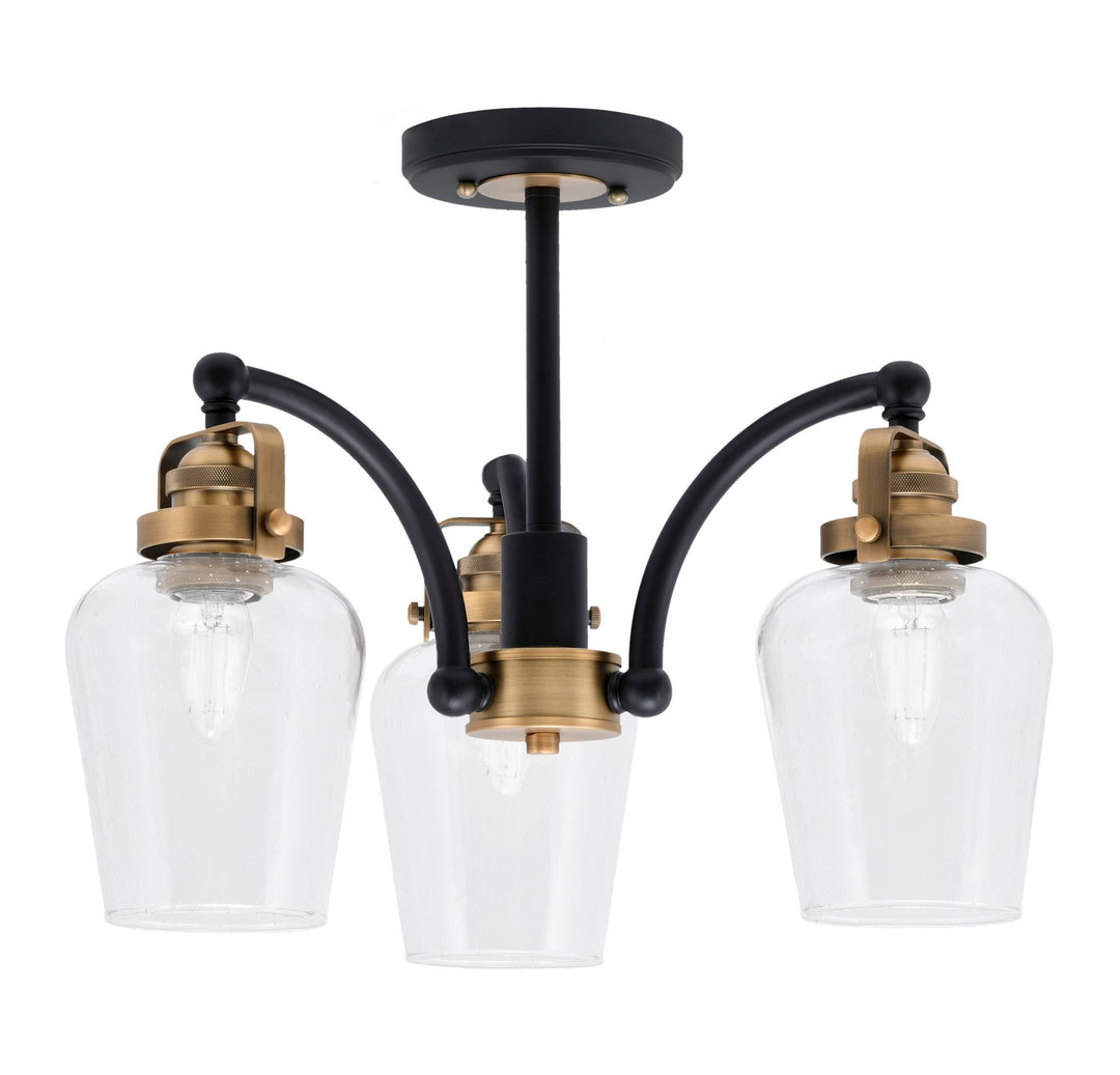 Toltec Easton 1947-MBBR-210 Ceiling Light - Matte Black & Brass