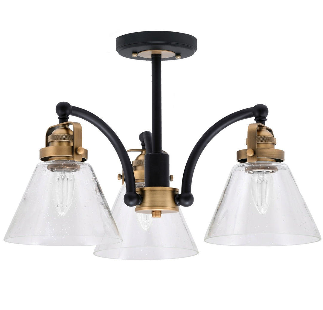Toltec Easton 1947-MBBR-302 Ceiling Light - Matte Black & Brass