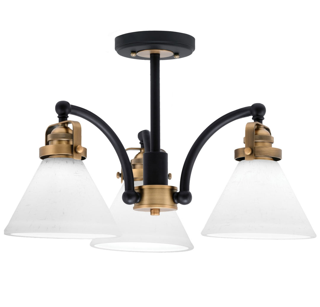 Toltec Easton 1947-MBBR-312 Ceiling Light - Matte Black & Brass