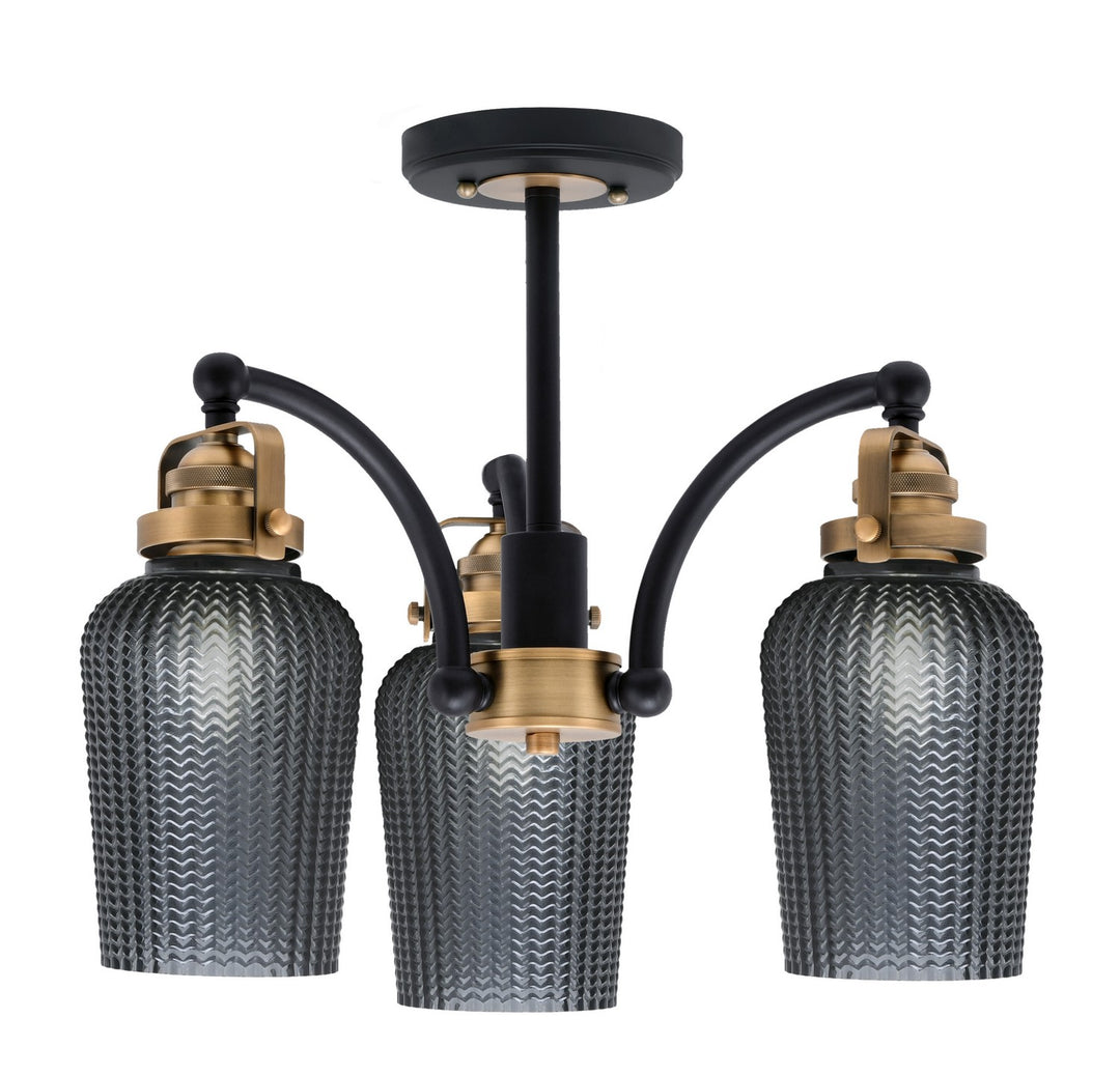Toltec Easton 1947-MBBR-4252 Ceiling Light - Matte Black & Brass