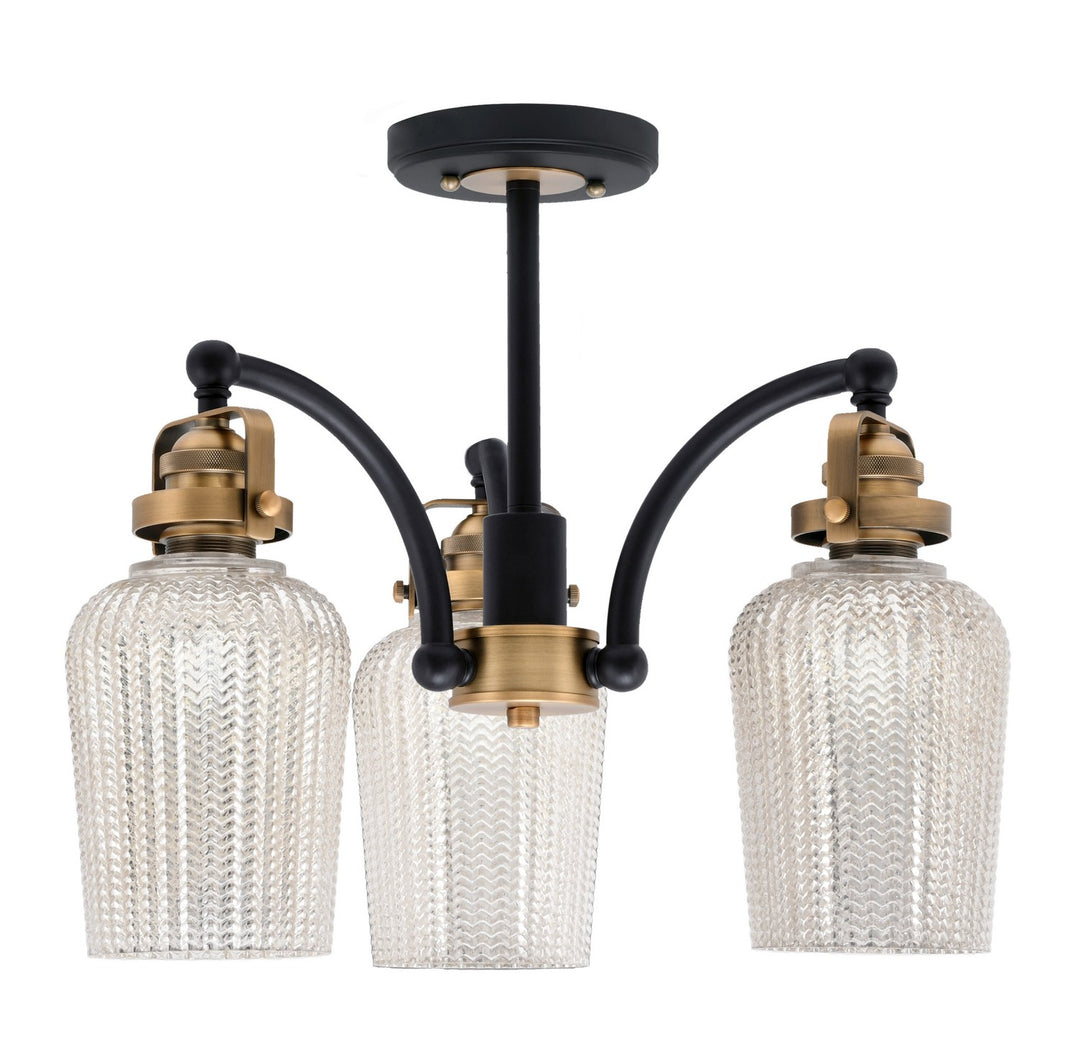 Toltec Easton 1947-MBBR-4253 Ceiling Light - Matte Black & Brass