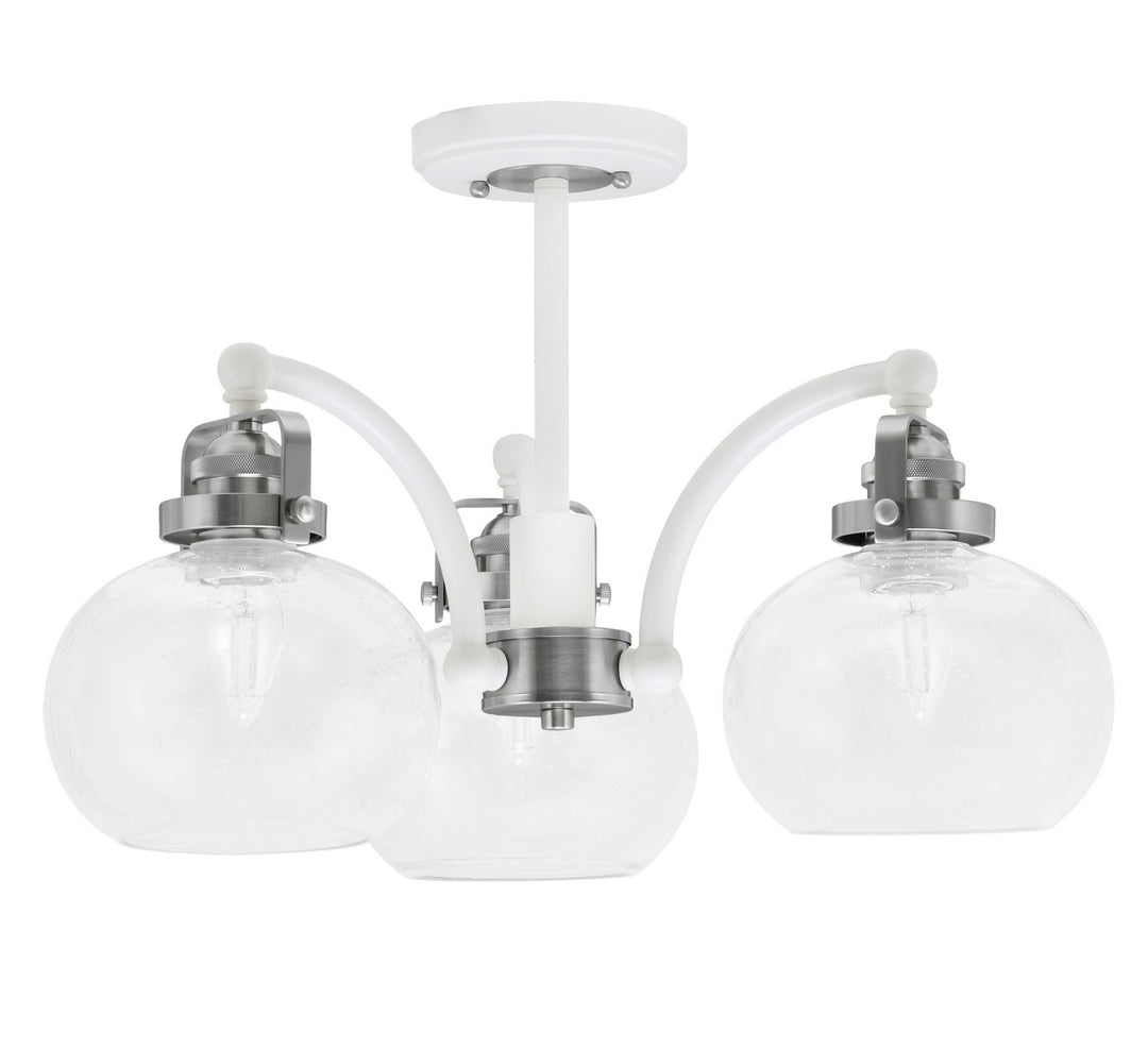 Toltec Easton 1947-WHBN-202 Ceiling Light - White & Brushed Nickel