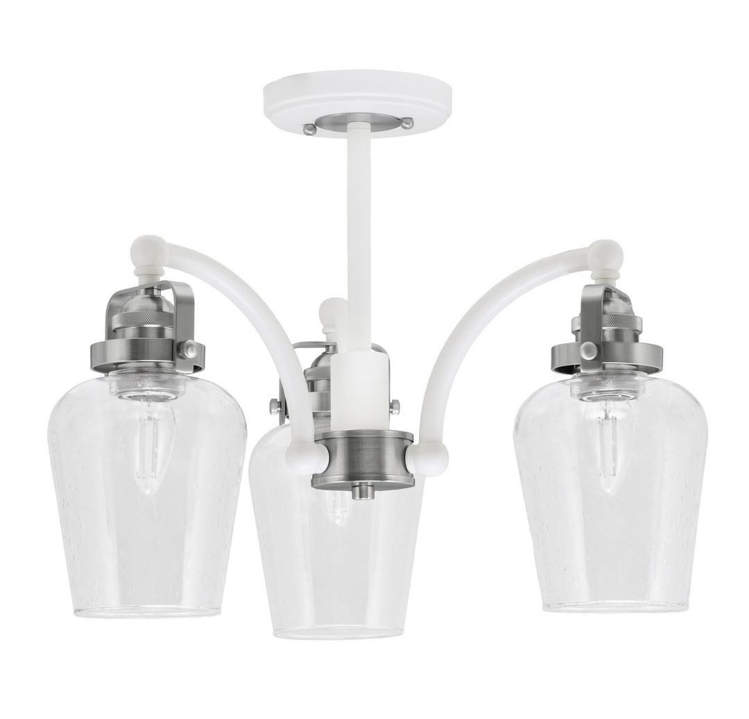 Toltec Easton 1947-WHBN-210 Ceiling Light - White & Brushed Nickel