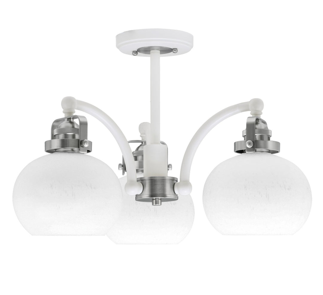 Toltec Easton 1947-WHBN-212 Ceiling Light - White & Brushed Nickel