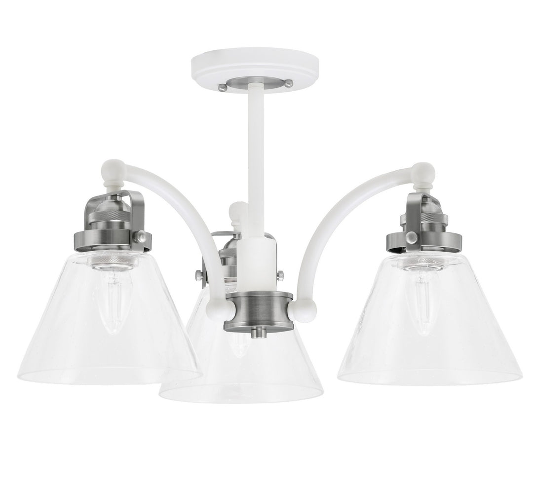 Toltec Easton 1947-WHBN-302 Ceiling Light - White & Brushed Nickel