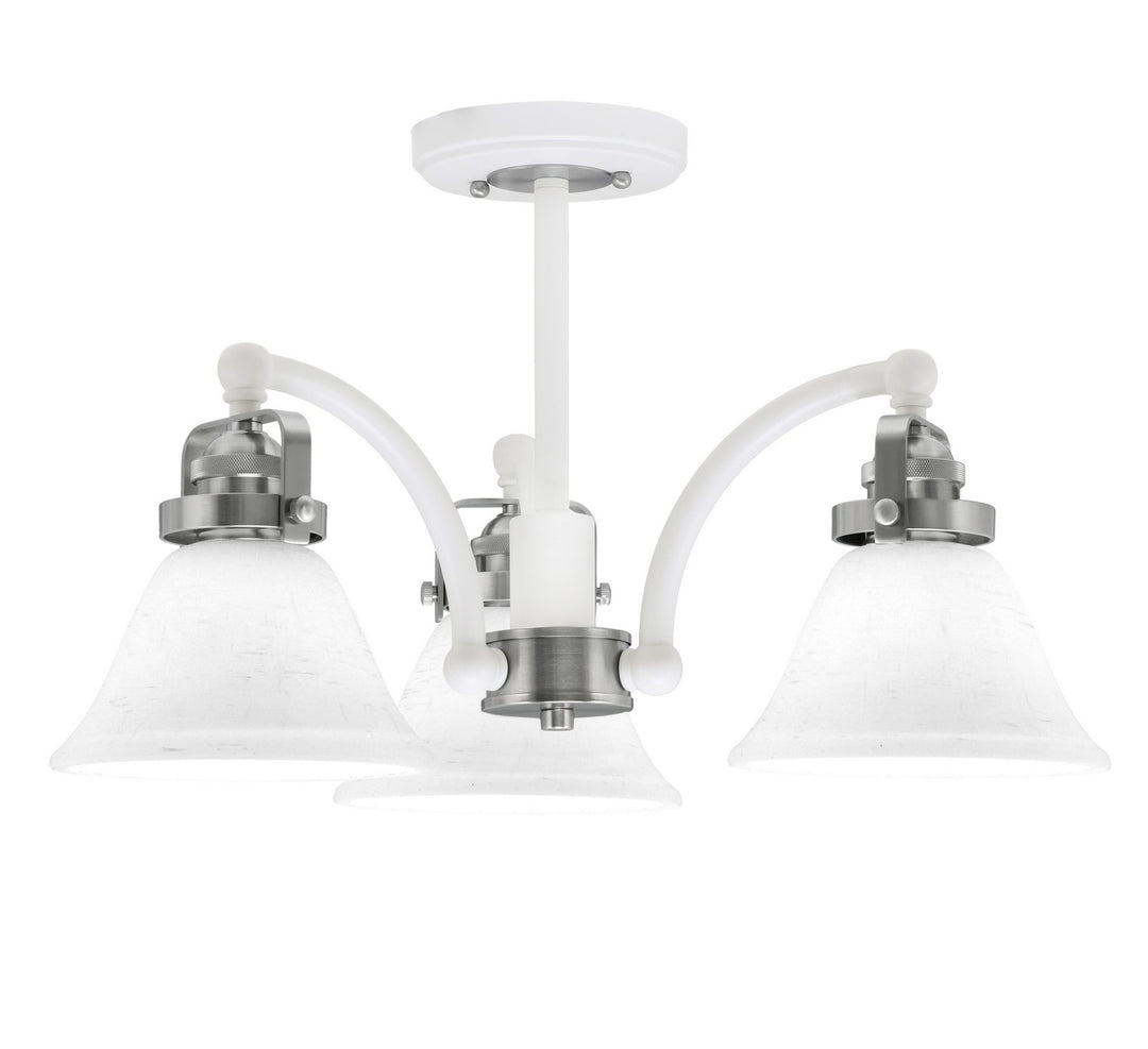 Toltec Easton 1947-WHBN-311 Ceiling Light - White & Brushed Nickel