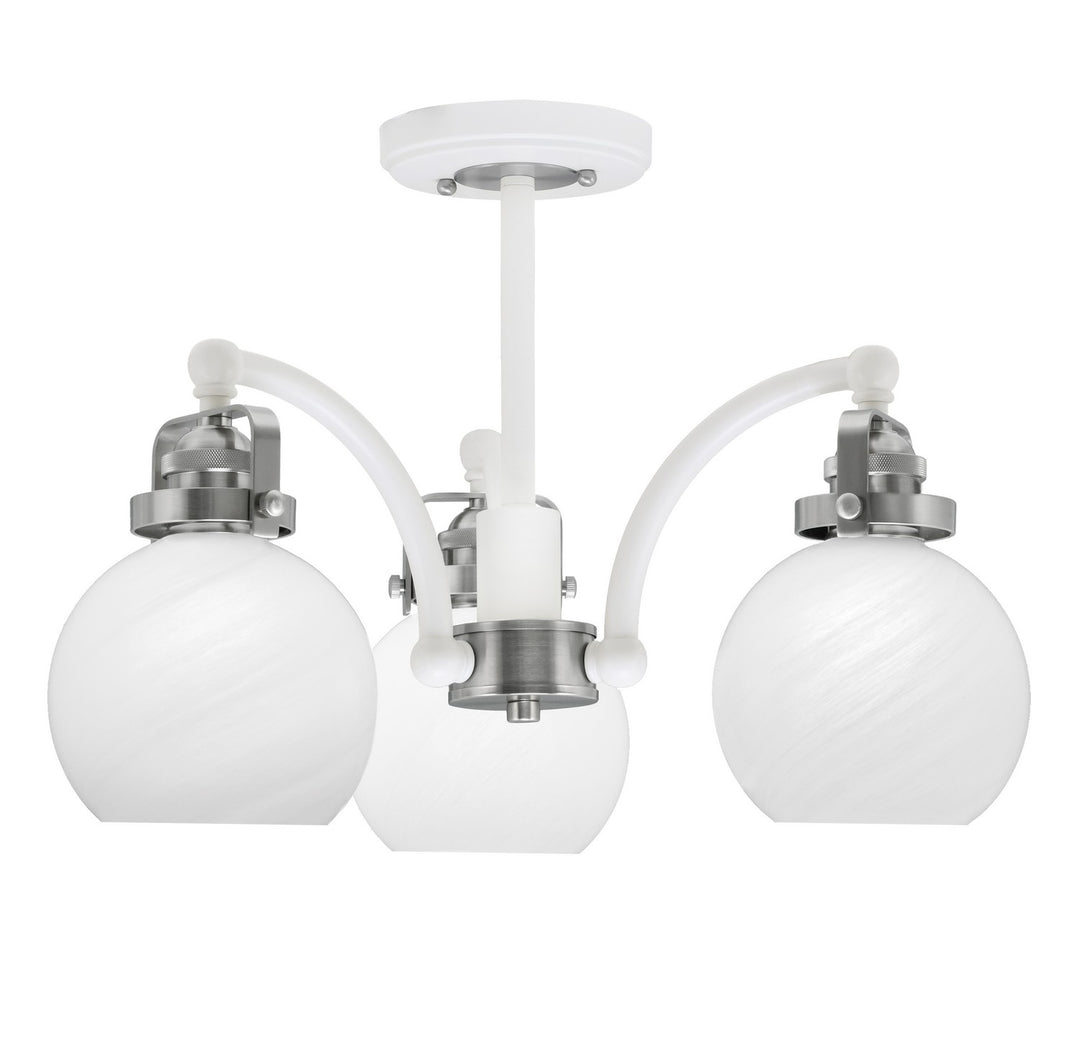 Toltec Easton 1947-WHBN-4101 Ceiling Light - White & Brushed Nickel
