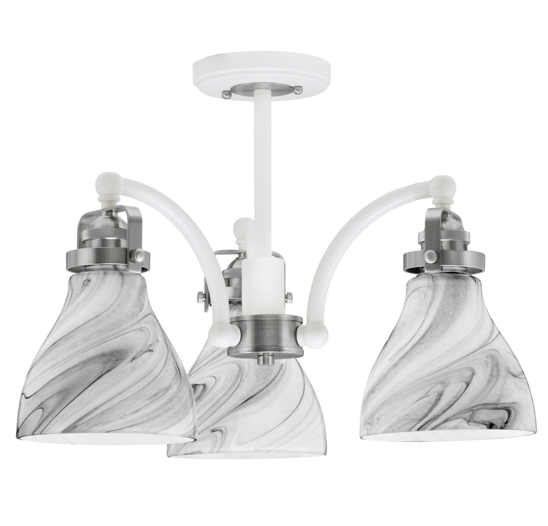 Toltec Easton 1947-WHBN-4769 Ceiling Light - White & Brushed Nickel