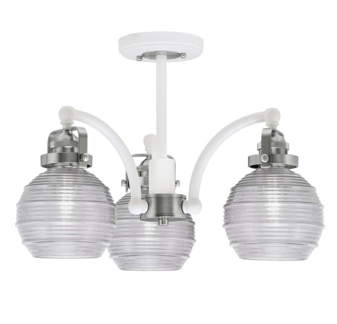 Toltec Easton 1947-WHBN-5110 Ceiling Light - White & Brushed Nickel