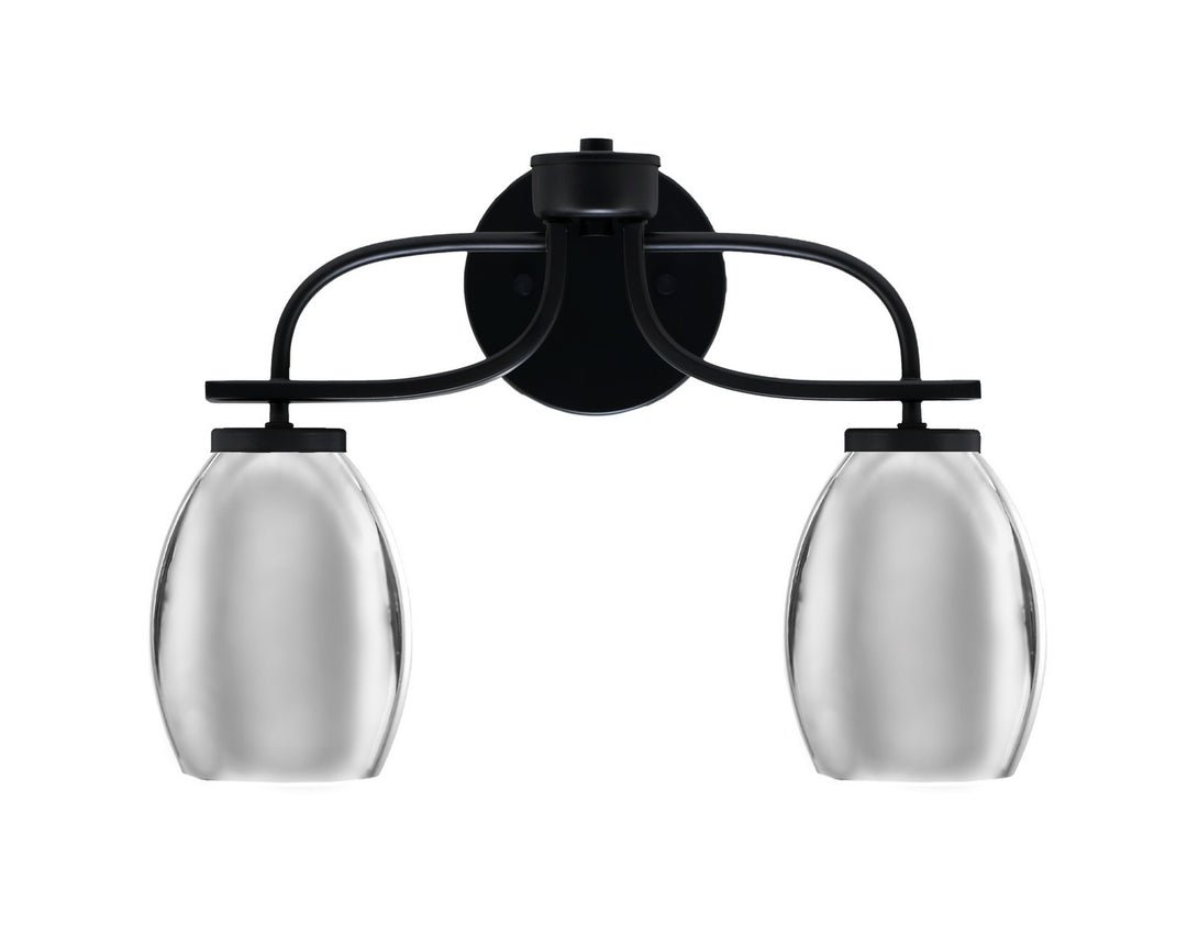 Toltec Cavella 3912-MB-426-CH Bath Vanity Light 17 in. wide - Matte Black