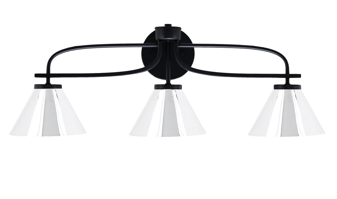 Toltec Cavella 3913-MB-421-CH Bath Vanity Light 29 in. wide - Matte Black