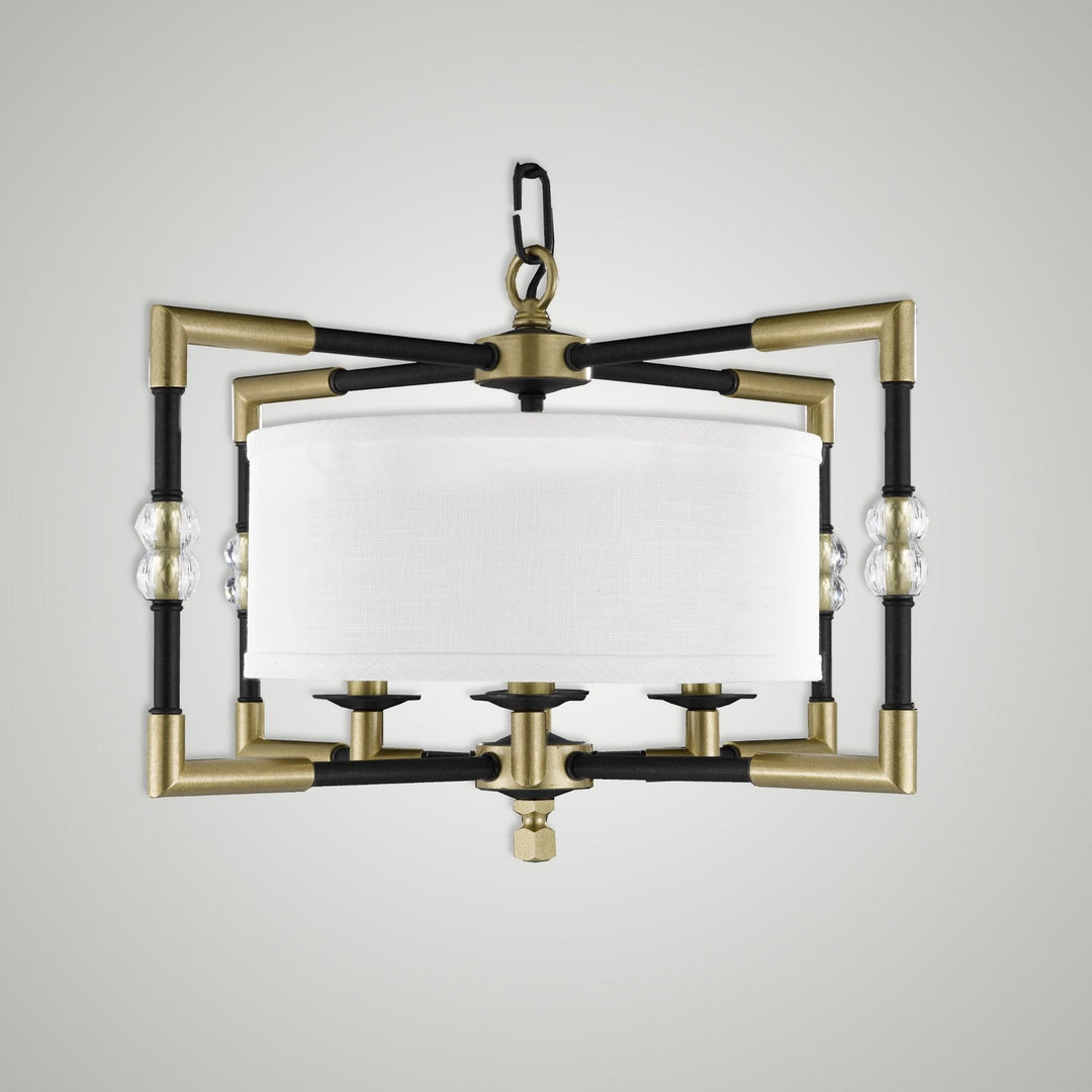 American Brass & Crystal Magro CH3702-35S-36G-ST-HL Chandelier Light - Old Bronze w/Old Brass Accents