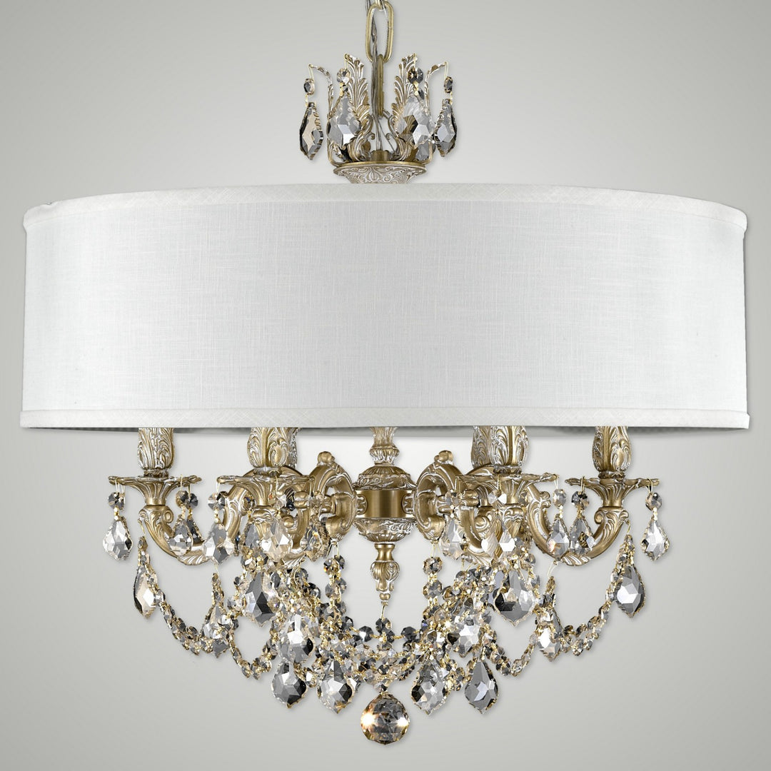 American Brass & Crystal Llydia CH6522-ALN-04G-PI-HL Chandelier Light - Antique White Glossy