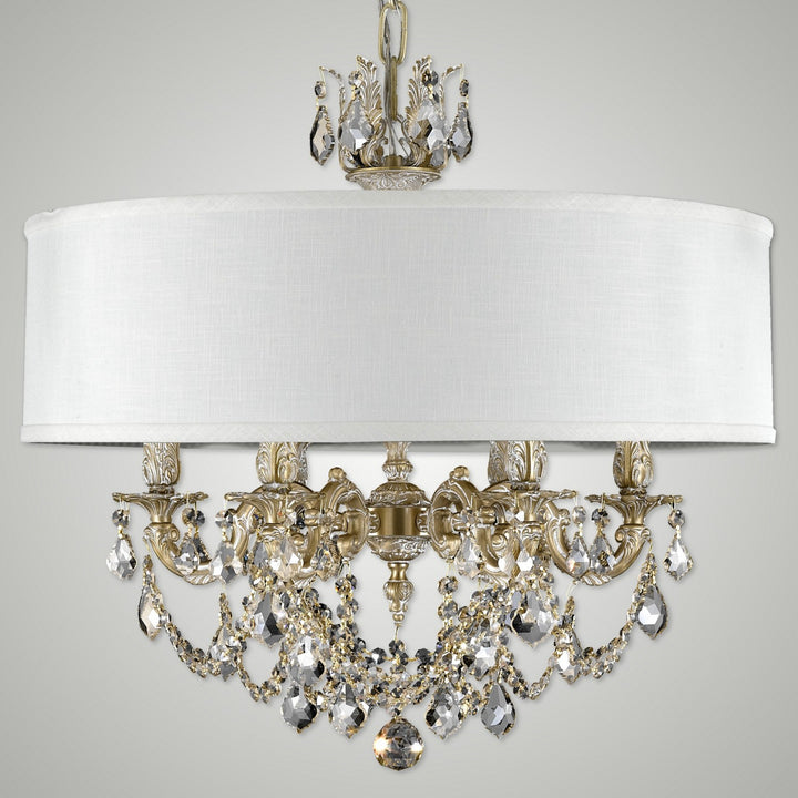 American Brass & Crystal Llydia CH6522-ALN-04G-PI-HL Chandelier Light - Antique White Glossy