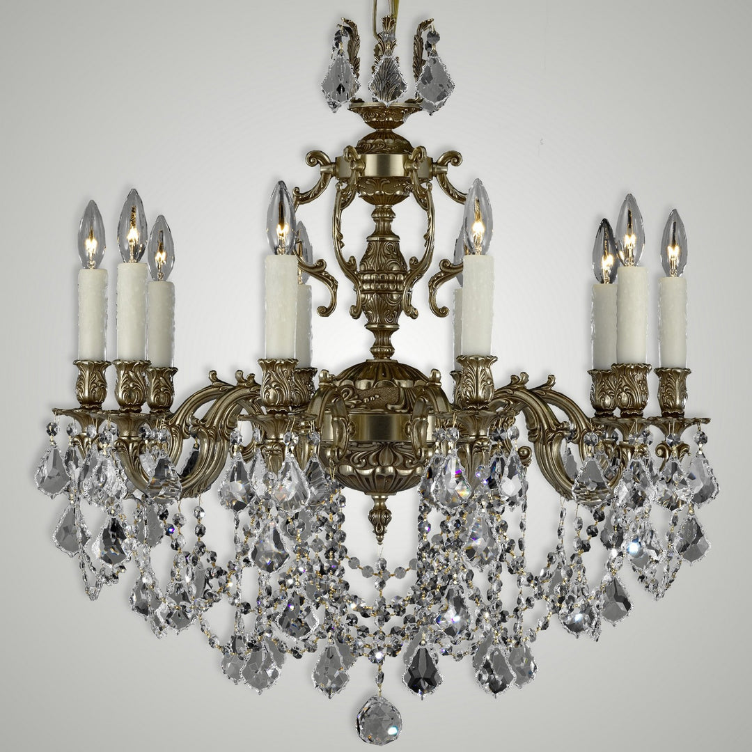 American Brass & Crystal Rosetta CH9512-A-03G-PI Chandelier Light - French Gold Glossy