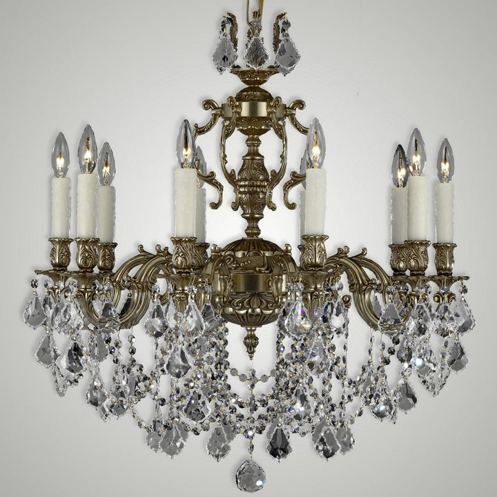 American Brass & Crystal Rosetta CH9512-A-03G-PI Chandelier Light - French Gold Glossy