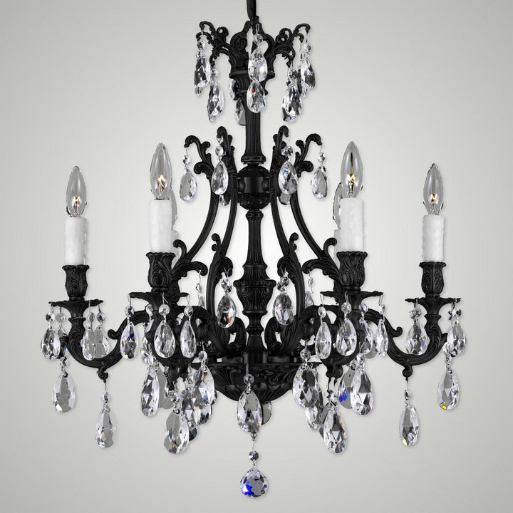 American Brass & Crystal Chateau CH9631-O-05S-PI Chandelier Light - Old Bronze(Black)