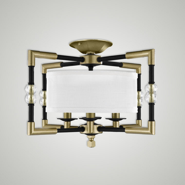American Brass & Crystal Magro FM3702-35S-36G-ST-HL Ceiling Light - Old Bronze (Black) with Old Brass