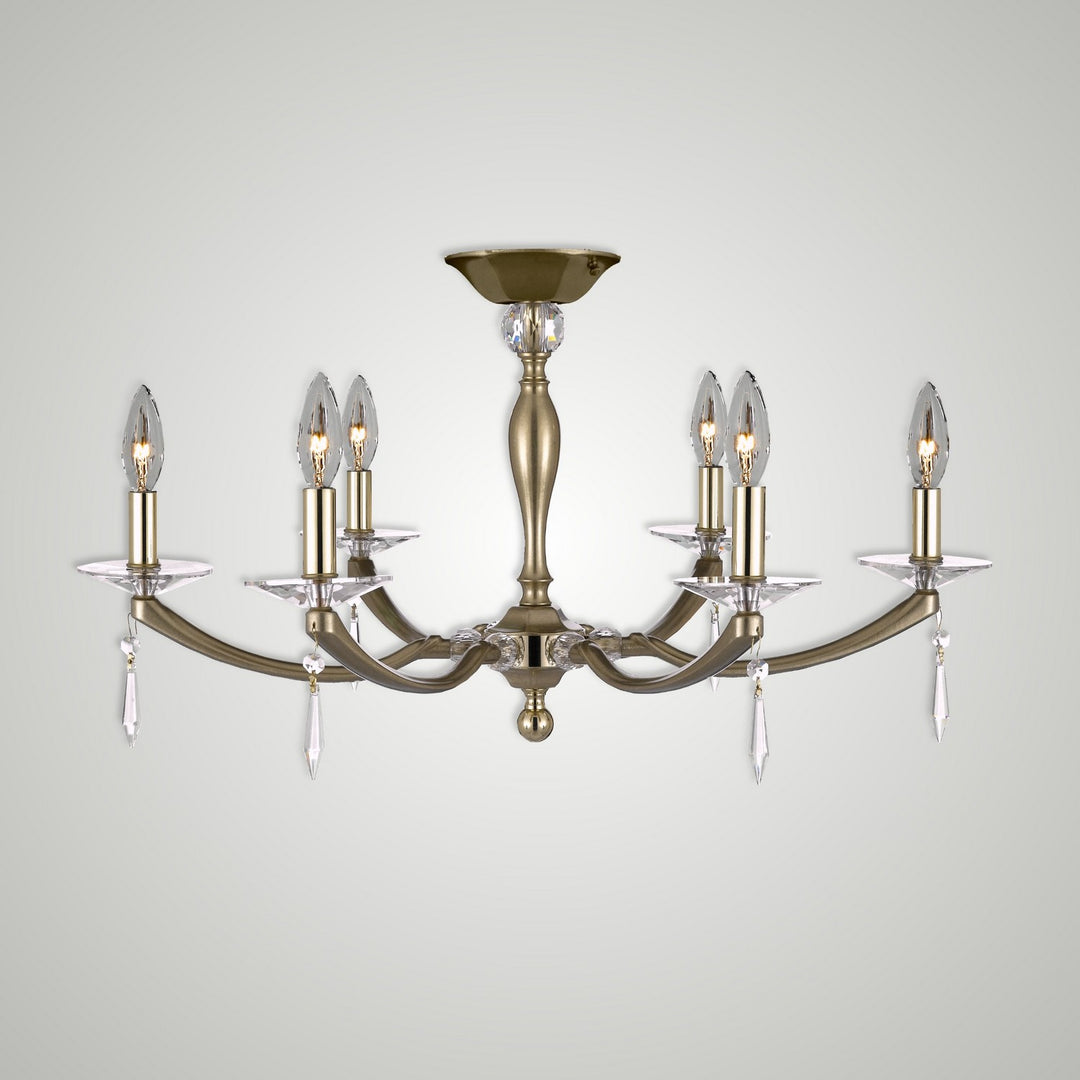 American Brass & Crystal Kensington FM5335-U-36G-32G-ST Ceiling Light - Old Brass with Polished Brass
