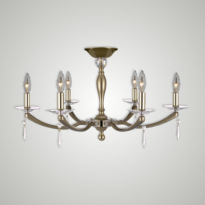 American Brass & Crystal Kensington FM5335-U-36G-32G-ST Ceiling Light - Old Brass with Polished Brass