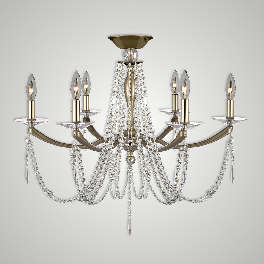 American Brass & Crystal Kensington FM5385-U-36G-ST Ceiling Light - Old Brass