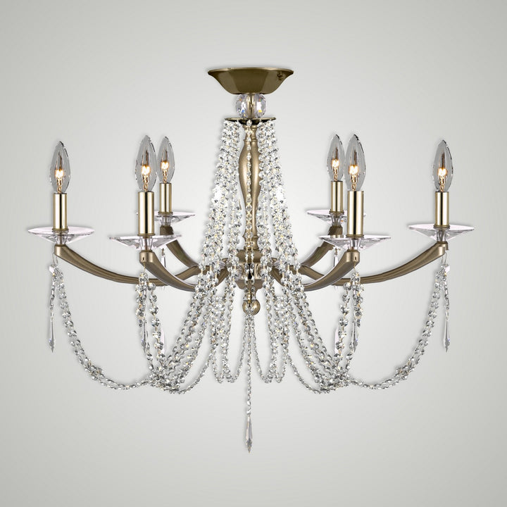 American Brass & Crystal Kensington FM5385-U-36G-ST Ceiling Light - Old Brass