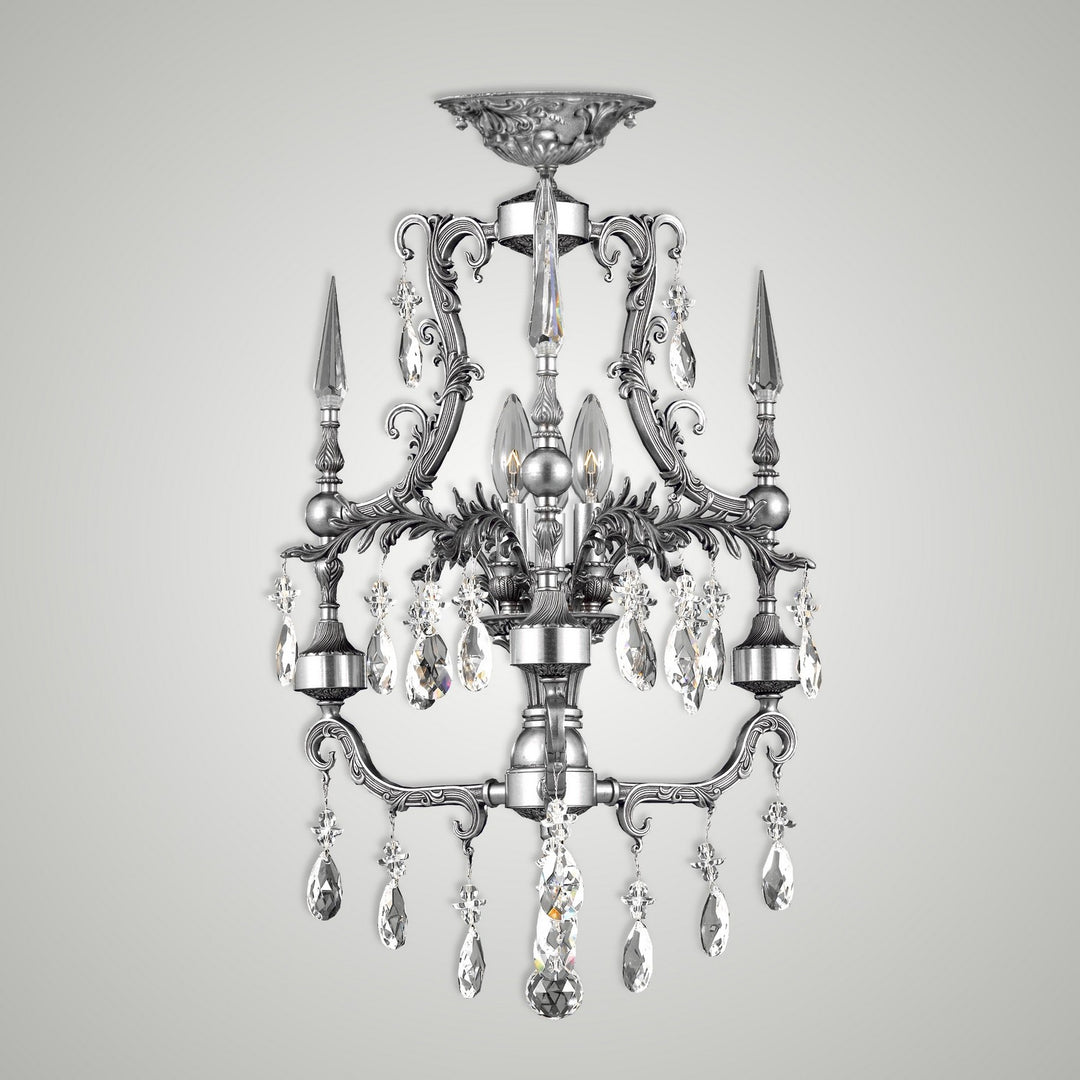 American Brass & Crystal Parisian FM7610-O-10G-ST Ceiling Light - Antique Silver