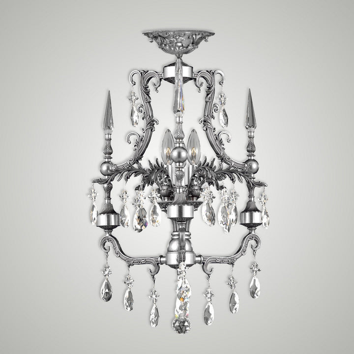 American Brass & Crystal Parisian FM7610-O-10G-ST Ceiling Light - Antique Silver