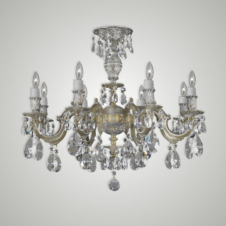 American Brass & Crystal Marlena FM9744-O-04G-PI Chandelier Light - Antique White Glossy
