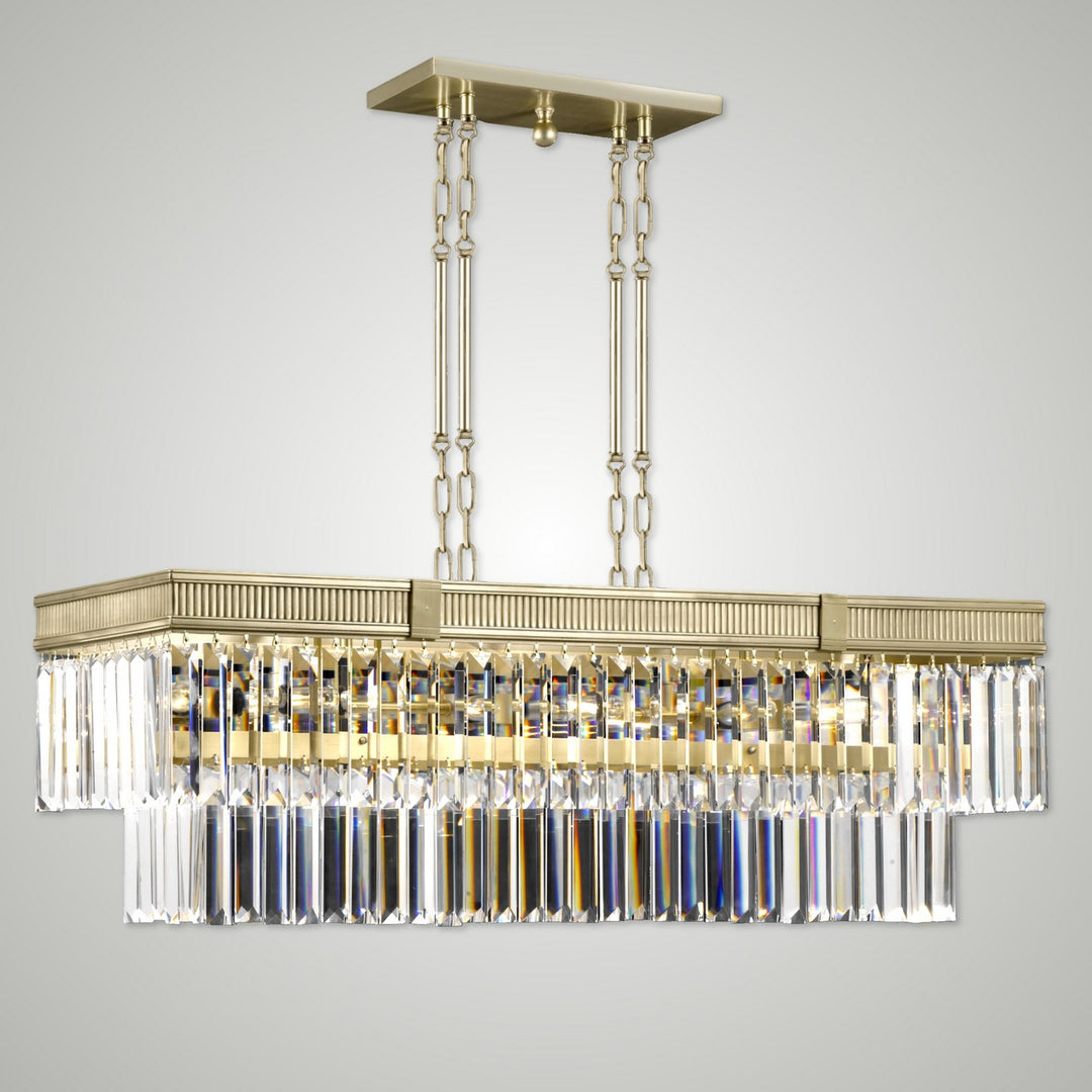 American Brass & Crystal Valencia Modern IL8305-P-36G Pendant Light - Old Brass