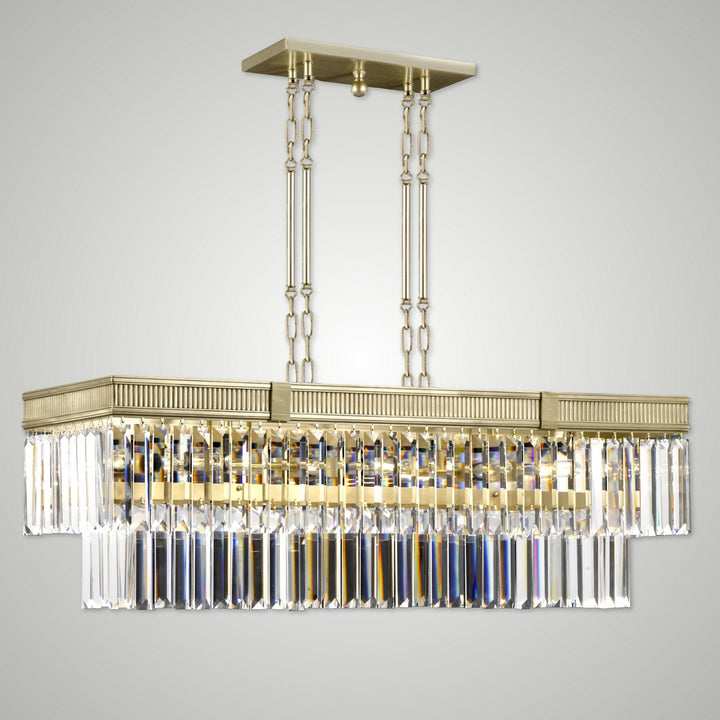 American Brass & Crystal Valencia Modern IL8305-P-36G Pendant Light - Old Brass