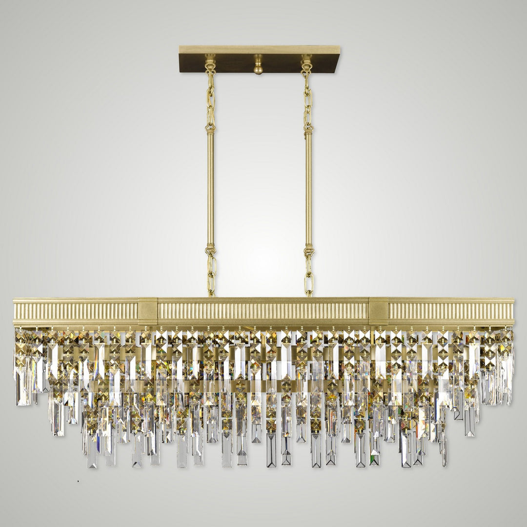 American Brass & Crystal Valencia Modern IL8375-PTK-36G Pendant Light - Old Brass