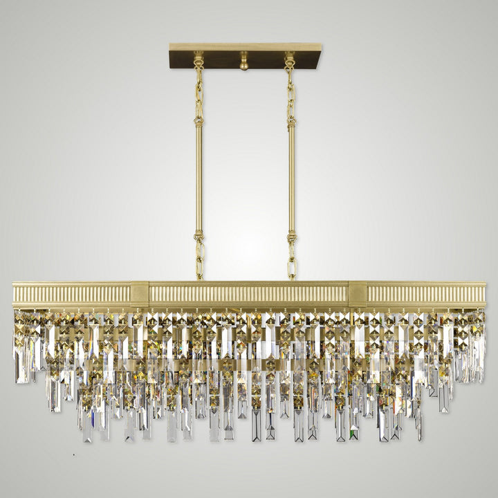 American Brass & Crystal Valencia Modern IL8375-PTK-36G Pendant Light - Old Brass