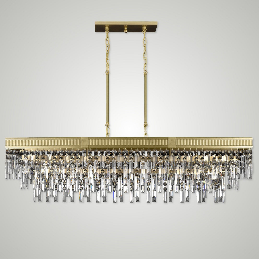 American Brass & Crystal Valencia Modern IL8376-PTK-36G Pendant Light - Old Brass
