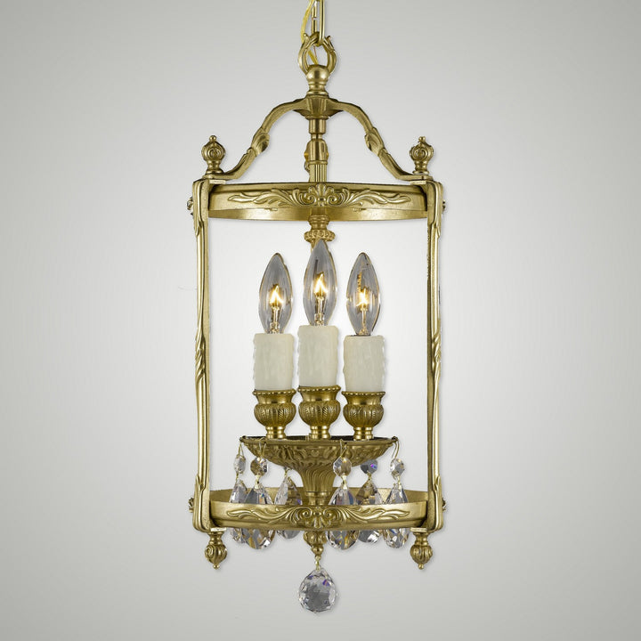 American Brass & Crystal Lantern LT2208-O-16G-PI Pendant Light - True Brass