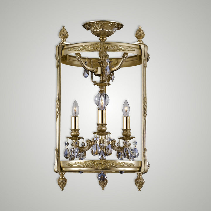 American Brass & Crystal Lantern LTFM2213-OLN-16G-ST Ceiling Light - True Brass