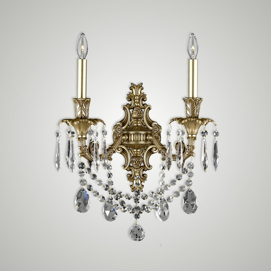 American Brass & Crystal Finisterra WS2080-O-U-03G-ST Wall Sconce Light - French Gold Glossy