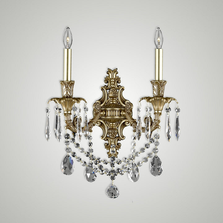 American Brass & Crystal Finisterra WS2080-O-U-03G-ST Wall Sconce Light - French Gold Glossy