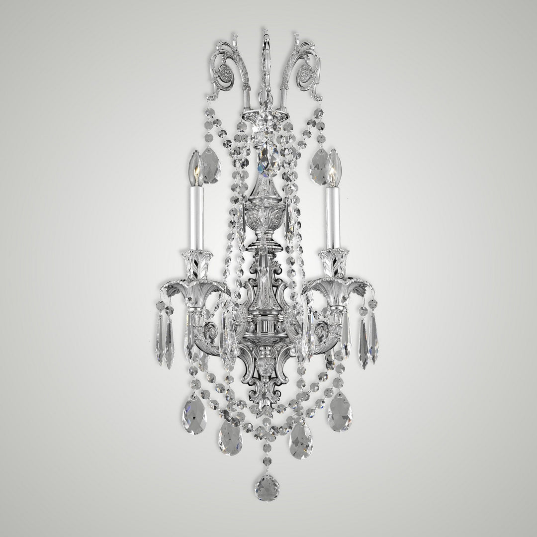 American Brass & Crystal Finisterra WS2082-O-U-08G-ST Wall Sconce Light - Silver