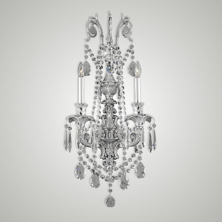 American Brass & Crystal Finisterra WS2082-O-U-08G-ST Wall Sconce Light - Silver