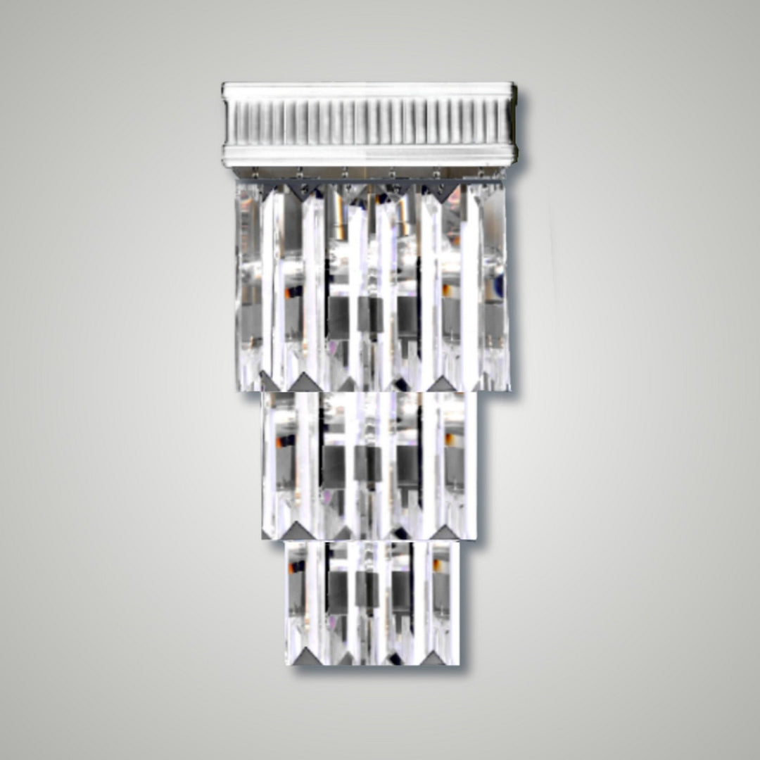 American Brass & Crystal Valencia Modern WS8352-P-38G Wall Sconce Light - Polished Nickel