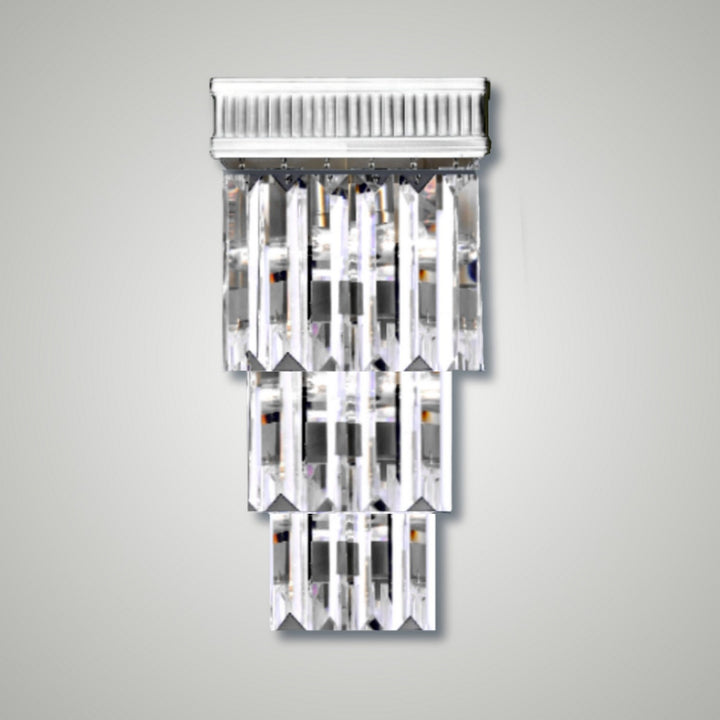 American Brass & Crystal Valencia Modern WS8352-P-38G Wall Sconce Light - Polished Nickel