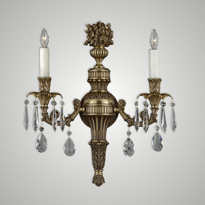 American Brass & Crystal Finisterra WS9062-O-U-03G-PI Wall Sconce Light - French Gold Glossy